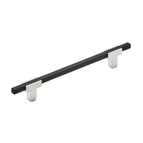Urbanite Zinc & Aluminum Polished Chrome / Brushed Matte Black Cabinet Pull 4