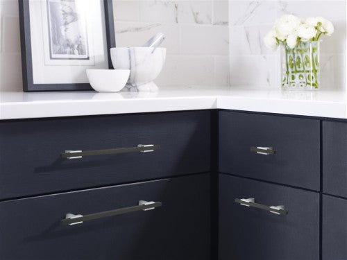 Urbanite Zinc & Aluminum Polished Chrome / Brushed Matte Black Cabinet Pull 25