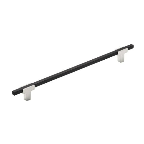Urbanite Zinc & Aluminum Polished Chrome / Brushed Matte Black Cabinet Pull 7