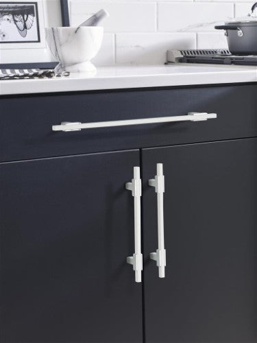 Urbanite Zinc & Aluminum Polished Chrome / White Cabinet Pull 12