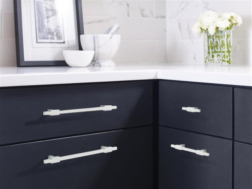 Urbanite Zinc & Aluminum Polished Chrome / White Cabinet Pull 14