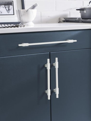 Urbanite Zinc & Aluminum Polished Chrome / White Cabinet Pull 10