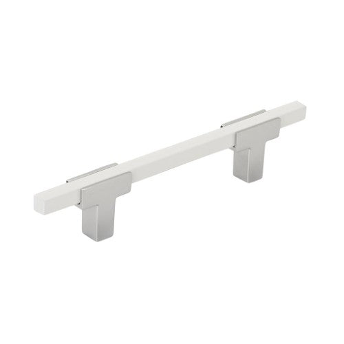 Urbanite Zinc & Aluminum Polished Chrome / White Cabinet Pull 1