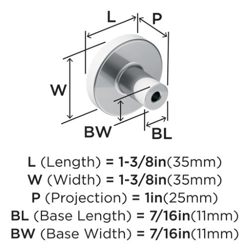 Versa Zinc Polished Chrome Cabinet Knob 2