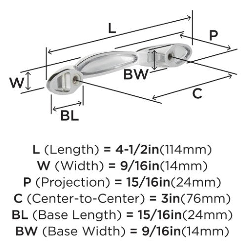 Intertwine Aluminum Polished Chrome Cabinet Pull 9