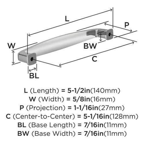 Franklin Zinc Polished Chrome Cabinet Pull 7