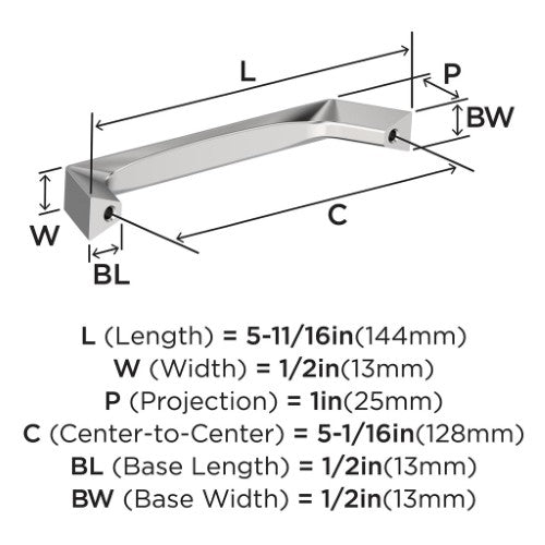Evolve Zinc Polished Chrome Cabinet Pull 7