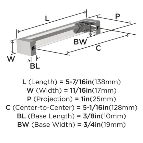 Augment Zinc Polished Chrome Cabinet Pull 7