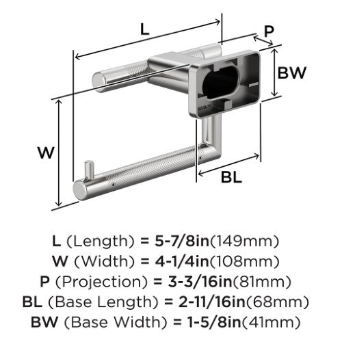 Bronx Zinc & Stainless Steel Chrome Toilet Paper Holder 2