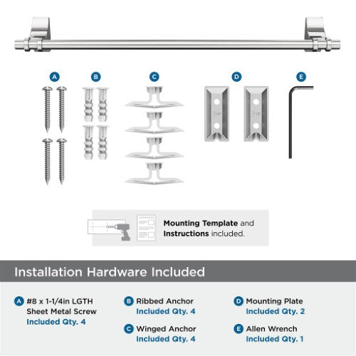 Davenport Zinc & Stainless Steel Chrome Towel Bar 5