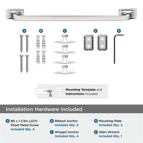 Highland Ridge Zinc & Stainless Steel Chrome Towel Bar 5