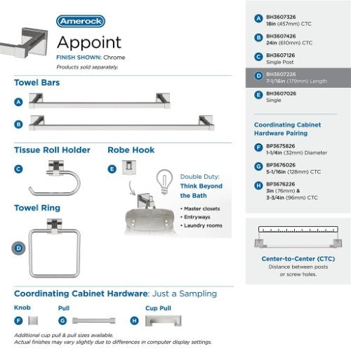 Appoint Zinc & Aluminum Chrome Towel Ring 6