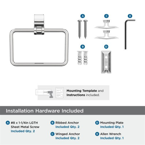 Davenport Zinc & Stainless Steel Chrome Towel Ring 3
