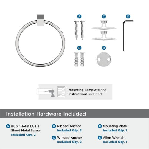 Monument Zinc & Aluminum Chrome Towel Ring 3