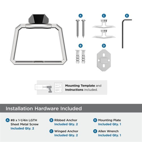 St. Vincent Zinc & Stainless Steel Chrome Towel Ring 3
