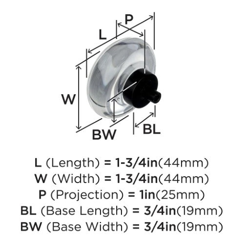 Glacio Aluminum & Glass Clear / Black Bronze Cabinet Knob 4