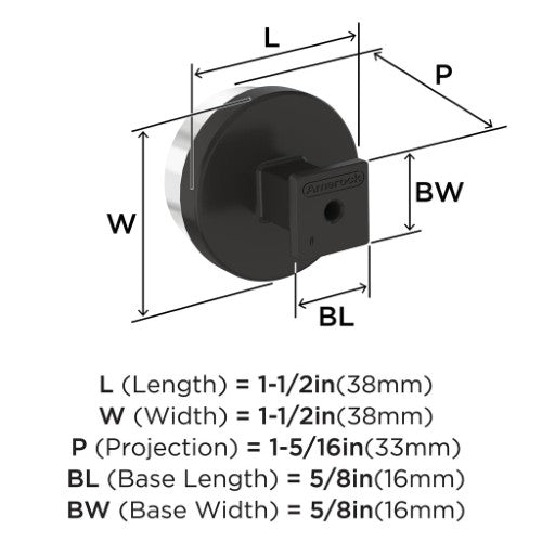Glacio Zinc & Glass Clear / Black Bronze Cabinet Knob 4