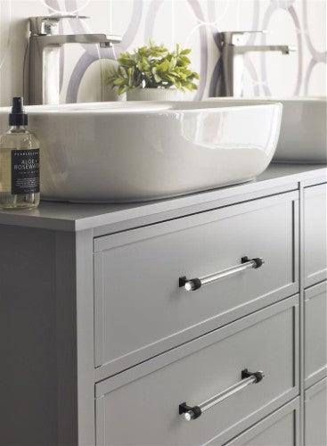 Glacio Zinc & Glass Clear / Black Bronze Cabinet Pull 19