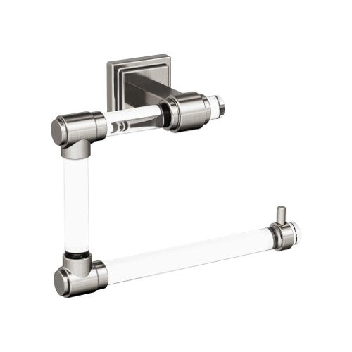 Glacio Zinc & Acrylic Clear / Brushed Nickel Towel Ring 1