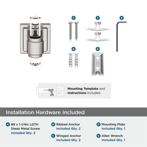 Glacio Zinc & Acrylic Clear / Brushed Nickel Hook 3