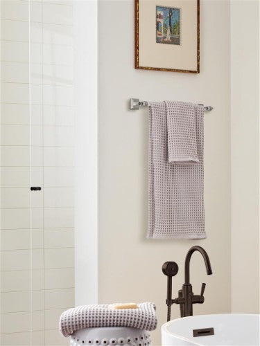 Glacio Zinc & Acrylic Clear / Brushed Nickel Towel Bar 12
