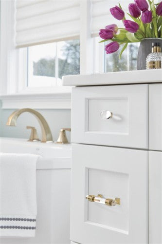 Glacio Aluminum & Glass Clear / Champagne Bronze Cabinet Knob 16