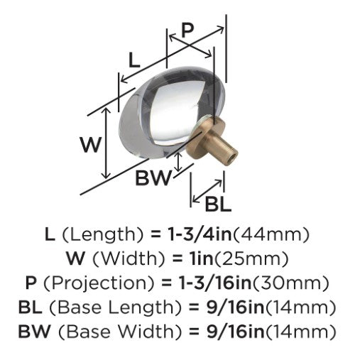 Glacio Aluminum & Glass Clear / Champagne Bronze Cabinet Knob 6