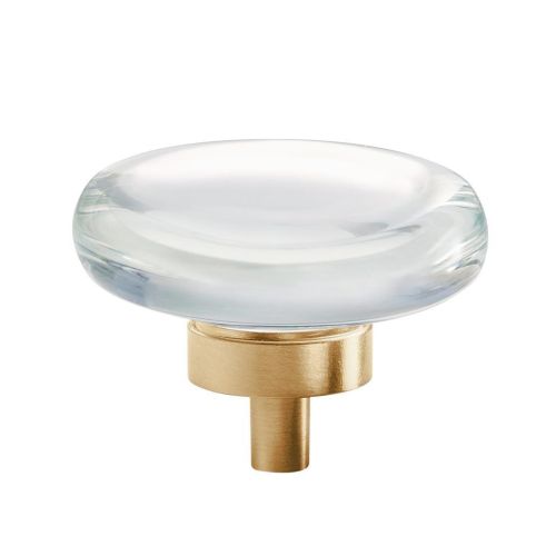 Glacio Aluminum & Glass Clear / Champagne Bronze Cabinet Knob 1