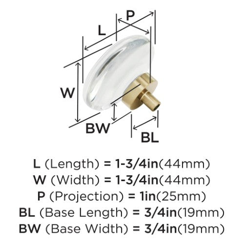 Glacio Aluminum & Glass Clear / Champagne Bronze Cabinet Knob 4