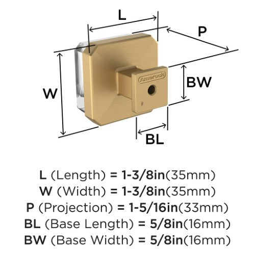 Glacio Zinc & Glass Clear / Champagne Bronze Cabinet Knob 5