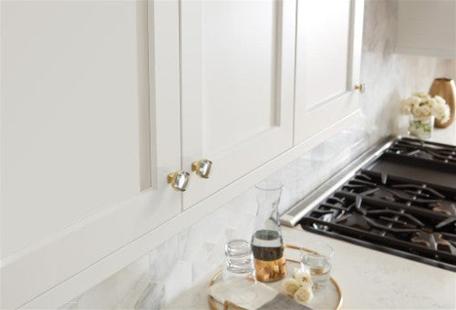 Glacio Zinc & Glass Clear / Champagne Bronze Cabinet Knob 13
