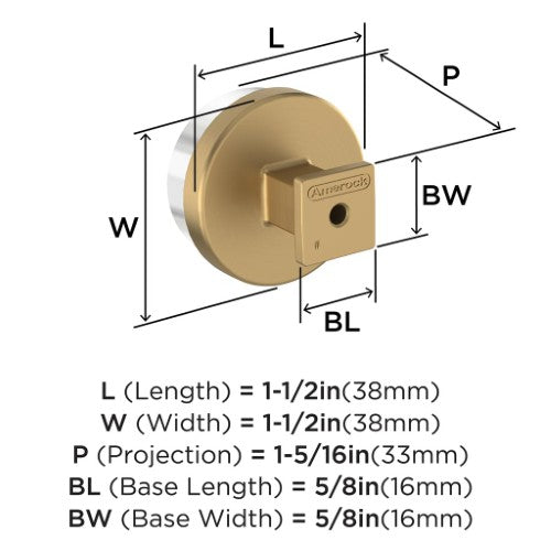 Glacio Zinc & Glass Clear / Champagne Bronze Cabinet Knob 4