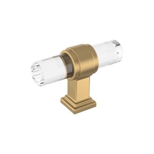Glacio Zinc & Glass Clear / Champagne Bronze Cabinet Knob 3