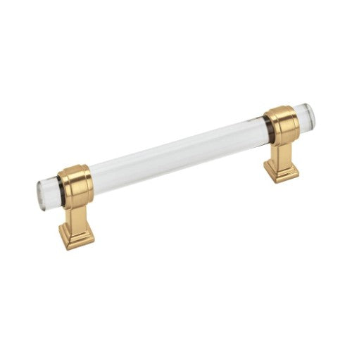 Glacio Zinc & Glass Clear / Champagne Bronze Cabinet Pull 3