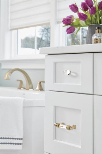 Glacio Zinc & Glass Clear / Champagne Bronze Cabinet Pull 15