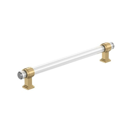 Glacio Zinc & Glass Clear / Champagne Bronze Cabinet Pull 5