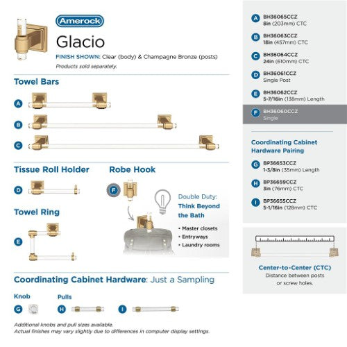 Glacio Zinc & Acrylic Clear / Champagne Bronze Hook 7