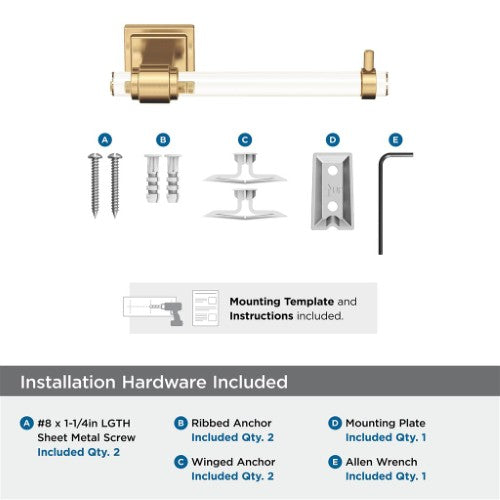Glacio Zinc & Acrylic Clear / Champagne Bronze Toilet Paper Holder 3
