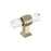 Glacio Zinc & Glass Clear / Golden Champagne Cabinet Knob 3