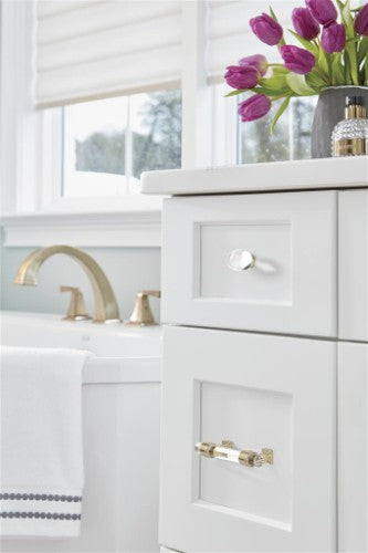 Glacio Zinc & Glass Clear / Golden Champagne Cabinet Pull 15