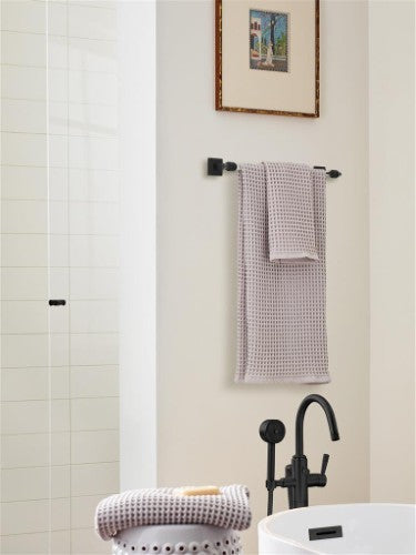 Glacio Zinc & Acrylic Clear / Matte Black Towel Bar 12