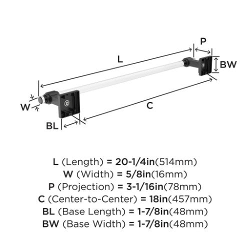 Glacio Zinc & Acrylic Clear / Matte Black Towel Bar 5