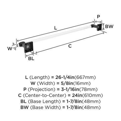 Glacio Zinc & Acrylic Clear / Matte Black Towel Bar 6