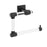 Glacio Zinc & Acrylic Clear / Matte Black Towel Ring 1