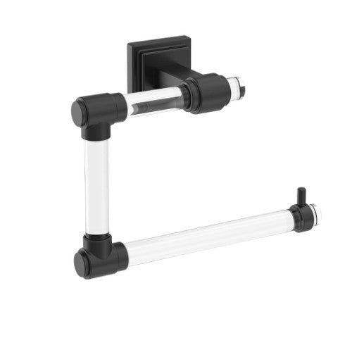 Glacio Zinc & Acrylic Clear / Matte Black Towel Ring 1