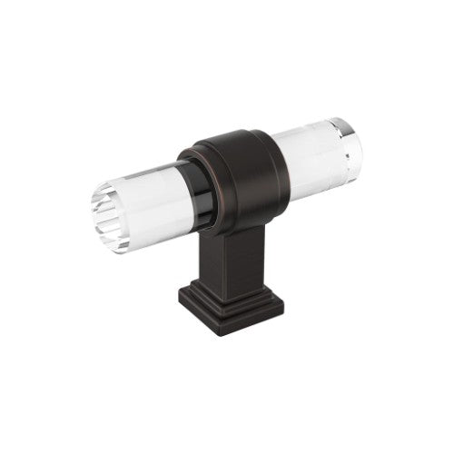 Glacio Zinc & Glass Clear / Oil Rubbed Bronze Cabinet Knob 3