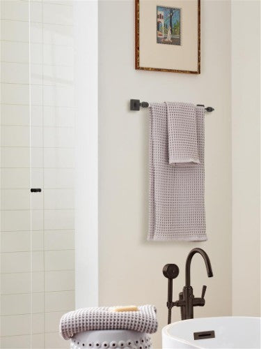 Glacio Zinc & Acrylic Clear / Oil Rubbed Bronze Towel Bar 12