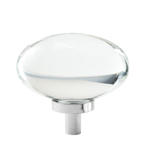 Glacio Aluminum & Glass Clear / Polished Chrome Cabinet Knob 3
