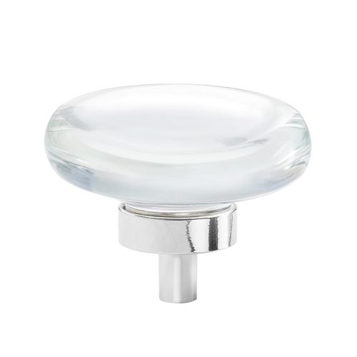 Glacio Aluminum & Glass Clear / Polished Chrome Cabinet Knob 1