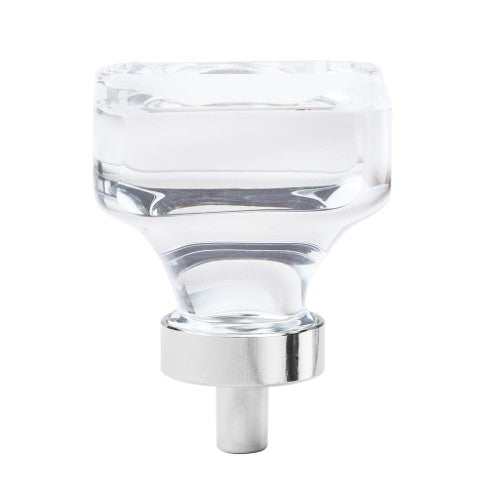 Glacio Aluminum & Glass Clear / Polished Chrome Cabinet Knob 2